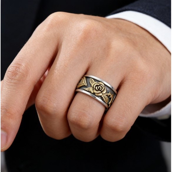 Nhẫn nam mắt thần Horus cổ điển, màu bạc, thiết kế cá tính, đa mục đích
