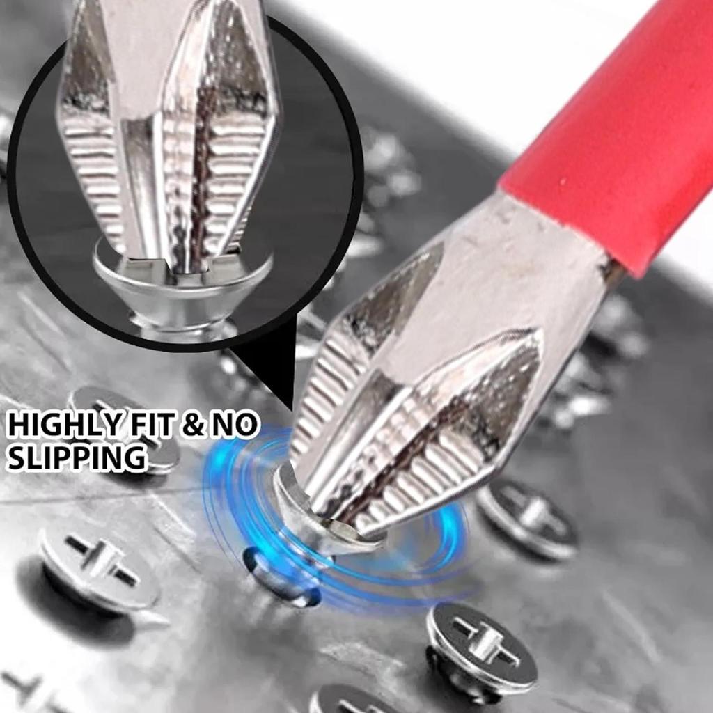 Cổ Điển Thiết Thực 25-150mm Từ Tính Chống Mài Mòn Máy Khoan Điện Vít Tác Động Bits- Thép Hợp Kim S2 Cường Độ Cao Chống Trơn Trượt Mũi Tua Vít Răng Ráp