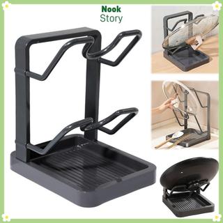 [Giao hàng từ Việt Nam] NOOKSTORY Giá đỡ nắp nồi chống trượt 2 lớp, thoát nước, để lưu trữ bộ đếm hiệu quả