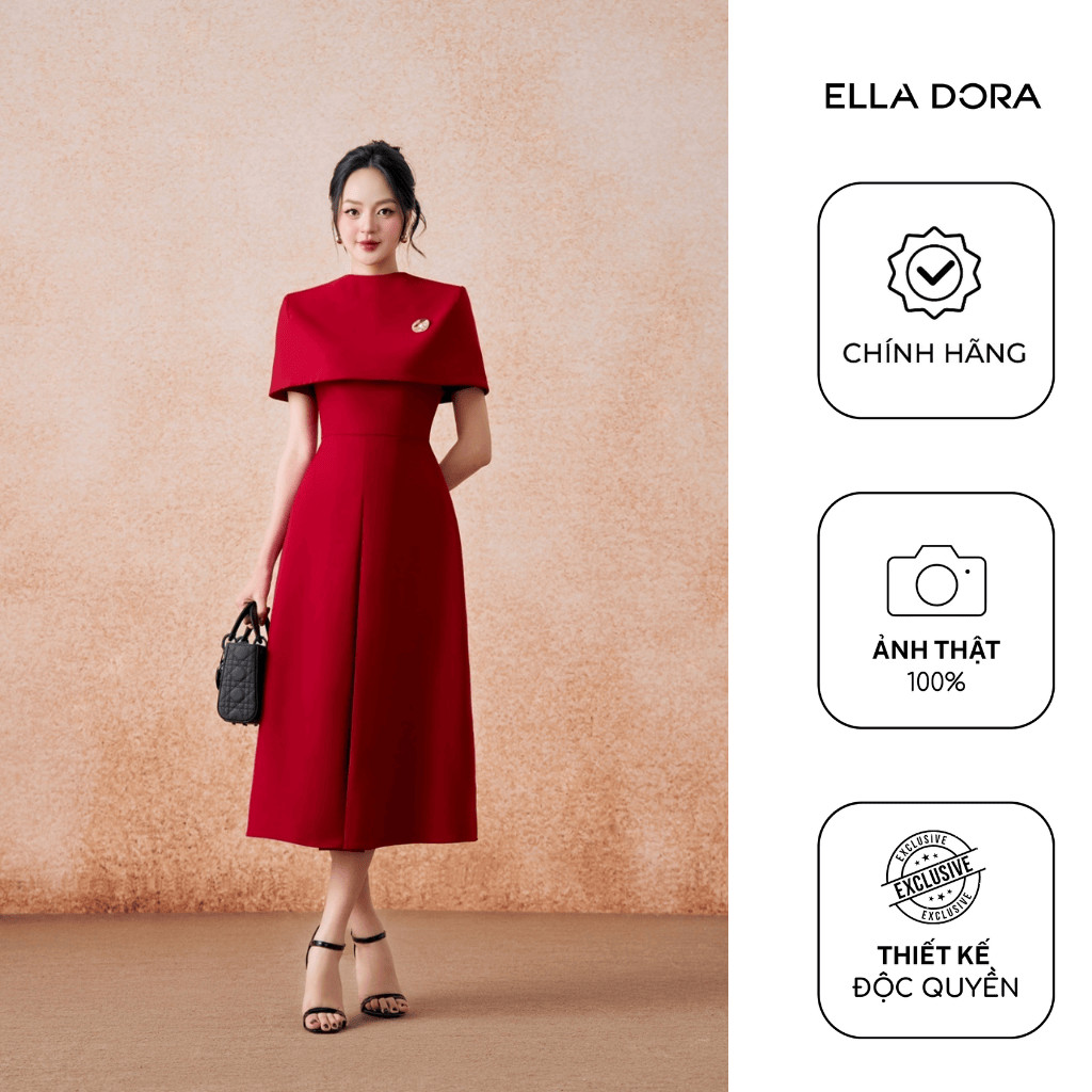 Đầm mặc 2 kiểu ELLA DORA  thiết kế vai choàng form ôm dáng dài hiện đại phong cách thời trang [D273]