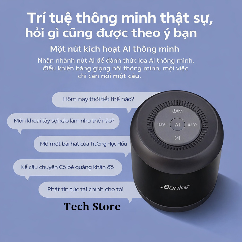 𝐓𝐞𝐜𝐡 𝐒𝐭𝐨𝐫𝐞 Loa Bluetooth Q33 Mini Không Dây HiFi Siêu Bass Bluetooth 5.0 Hỗ Trợ Thẻ Nhớ 32GB