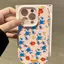 Túi Da Trang Trí Hoa Xanh Đỏ Vintage Dành Cho Ốp Lưng Iphone16 17Air14 13 11Pro Silicon