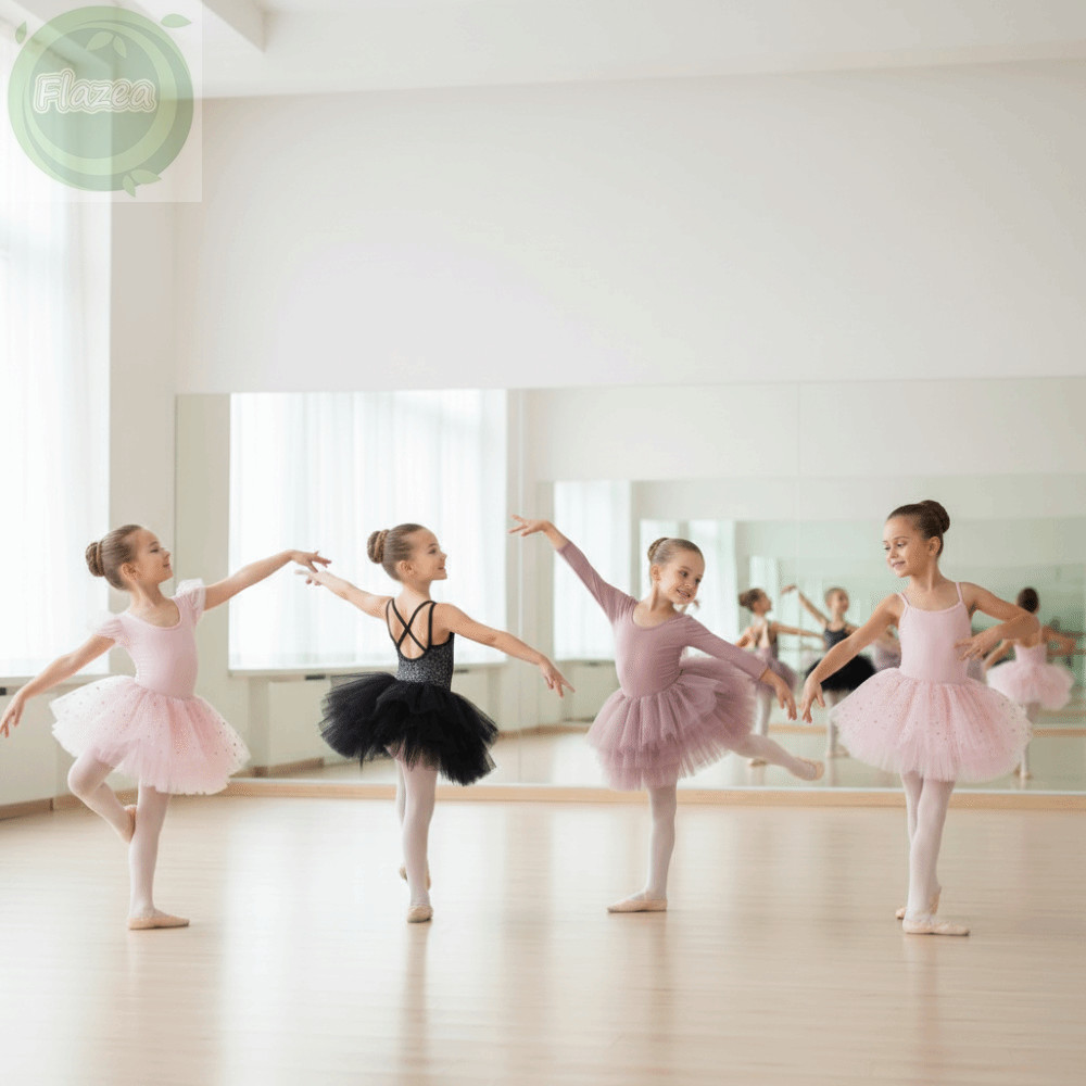 FLAZEA Bé Gái Ballet TuTu Đầm, Váy Ba Lê Trẻ Em Lông Tơ Sequin, Trang Phục Khiêu Vũ Chuyên Nghiệp Đầm Hoàng Tử Mềm Đầm Ballerina Cổ Tích Chấm Điểm