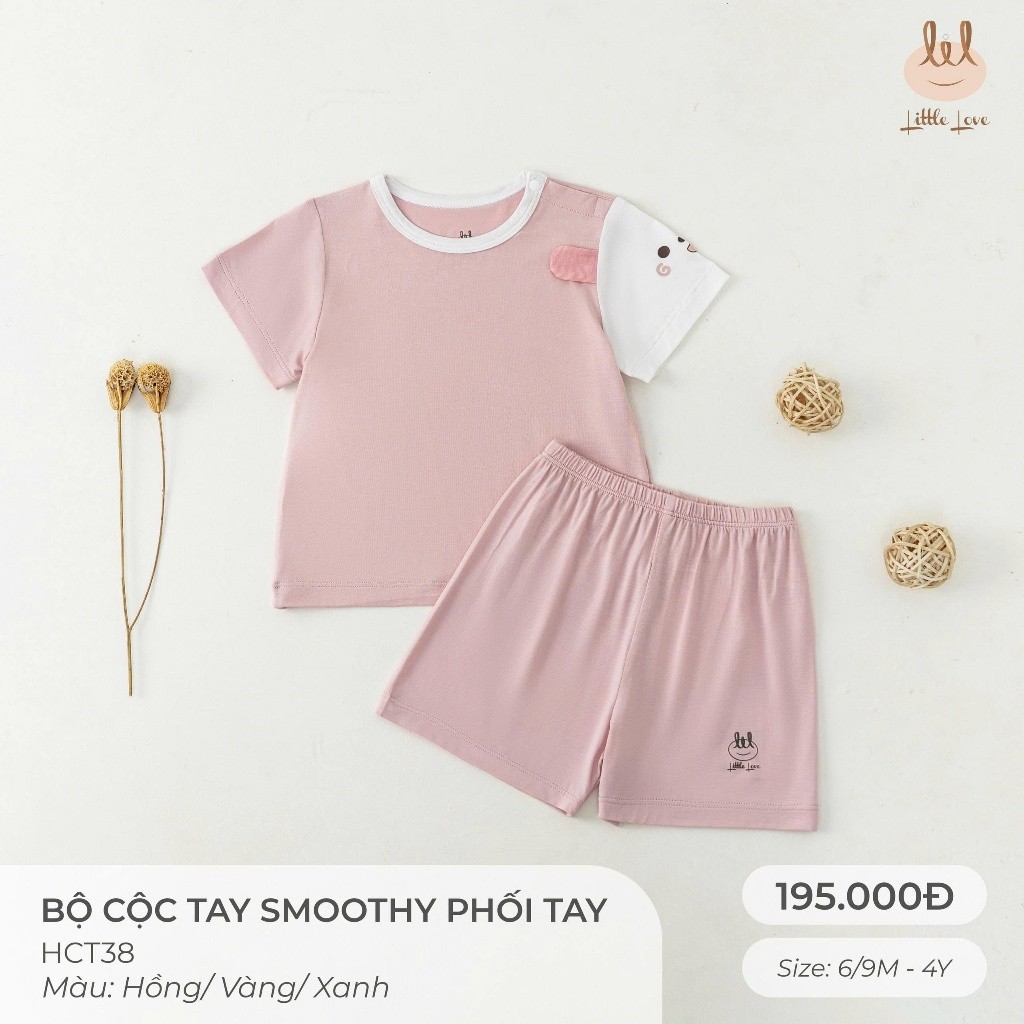BỘ CỘC TAY VẢI SỢI TRE PHỐI TAY [ SIÊU MỀM, MÁT, MỊN CO DÃN VÀ THẤM HÚT TỐT] SZ 6/9M - 4Y (HCT38)