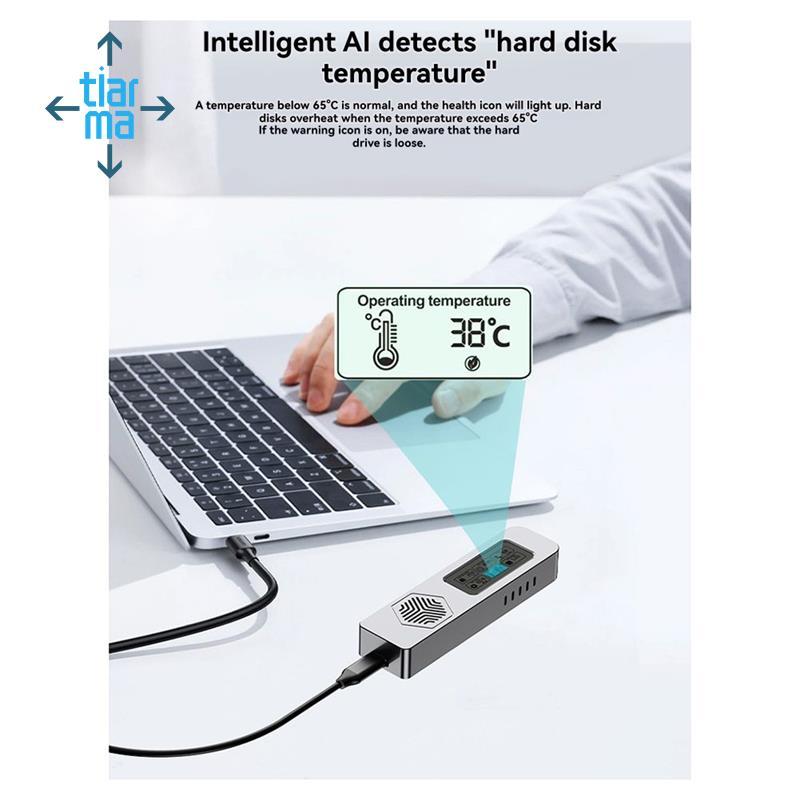 Hộp đựng ổ cứng M.2 Nvme SSD NVME Hộp đựng ổ cứng di động thể rắn Phát hiện sức khỏe kỹ thuật số thông minh