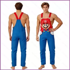 SY3 Trang phục cosplay Super Mario treo quần dành cho người lớn, phù hợp Halloween
