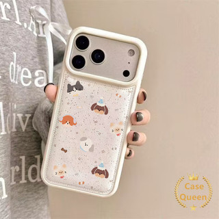 Ốp lưng hình động vật nhỏ dễ thương hoạt hình Tương thích cho IPhone Air XR 17 16 15 11 13 14 12 Pro Max XS MAX 16 15 14 Plus X Kết cấu da Đệm khí Vỏ chống sốc