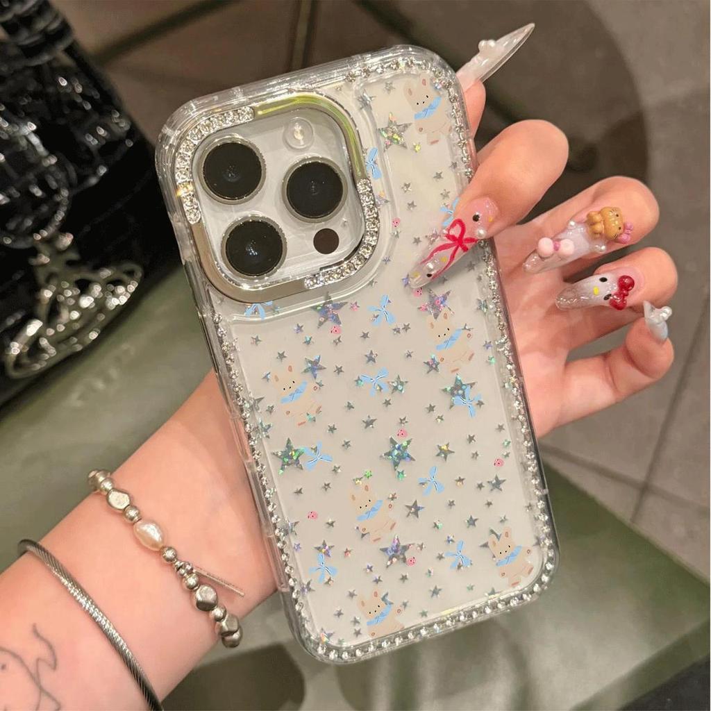 Ngô sao màu xanh lamĐá kim flash phù hợp với vỏ điện thoại iPhone 17 Pro Max, nhẹ nhàu