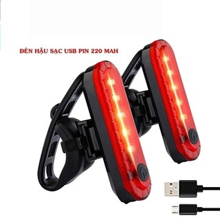 Đèn hậu xe đạp thể thao, Đèn Led dài cảnh báo chống nước, pin sạc USB 4 chế độ