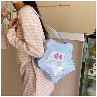 Ngăn PVC trong suốt màu hồng dễ thương và đơn giản dành cho nữ Túi đeo vai dung tích lớn