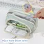 Túi đựng bút MONOSTYLE, Bút chì năm lớp có dây kéo, Dây rút đa chức năng Hộp bút chì dung tích lớn Đồ dùng văn phòng trường học