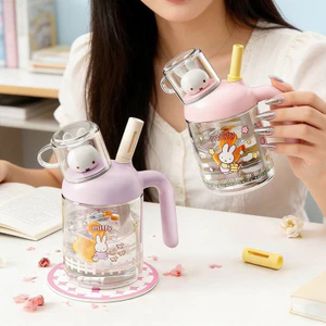Hầu hết lời khen ngợi [Chính hãng] Cốc cà phê Miffy sáng tạo có nắp Đa chức năng Miffy Rabbit Cốc nước sinh viên có giá trị cao