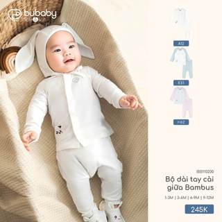 Bubaby SS26.T3.3 BST Bộ dài tay cài giữa cho bé sơ sinh