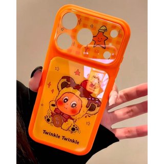 Sweet Girly Full Lens Protection Get Rich Twinkle Starman Yellow Acrylic Phone Case Cho iPhone 17Promax 17Pro 15 16 Pro Max Vỏ Phụ Nữ Chống Sốc