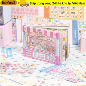BAMBOOB 72 Cái Sách Dán, Nhiều Phong Cách DIY Craft Điện Thoại Trang Trí Bình Nước, Thẩm Mỹ Handmade Ngọt Ngào Họa Tiết Hoạt Hình Dễ Thương Nhãn Dán Sổ Lưu Niệm Album Nhật Ký