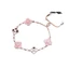 Vòng tay có thể điều chỉnh mạ bạc dành cho nữ - Vòng tay bốn lá Zircon Mother-of-Pearl Mạ vàng 24K - Kỷ niệm giao tiếp thanh lịch