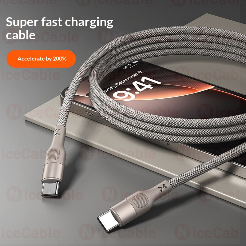 Dây sạc điện thoại di động USB sang Type C 100W Cáp chống treo bện Nylon 6A Cáp dữ liệu sạc nhanh cho ios / Android