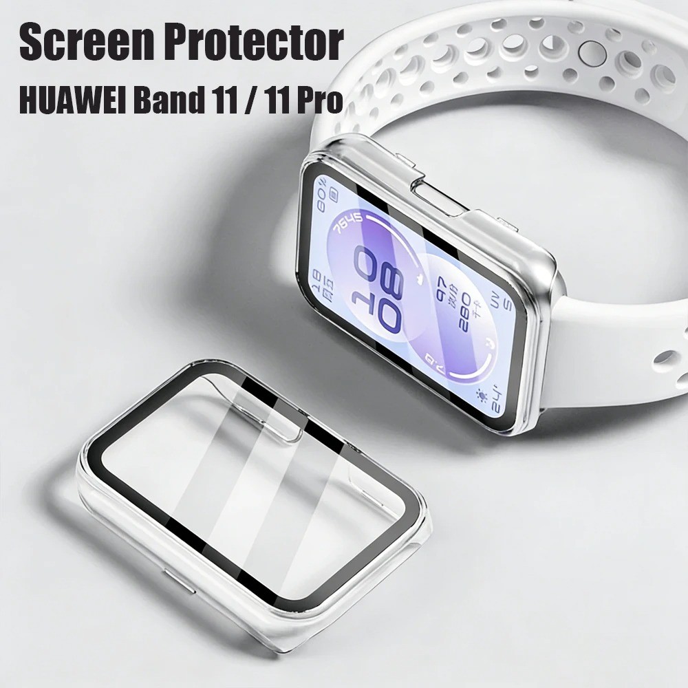 Ốp Lưng Cho Huawei Band 11 11Pro 10 9 8 Bảo Vệ Màn Hình Toàn Diện Cứng PC Ốp Lưng Kính Cường Lực Vỏ Đồng Hồ Bảo Vệ