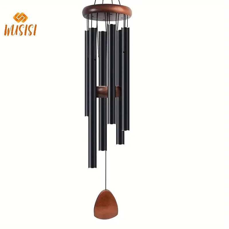 [WUSISI] Chuông gió ống nhôm 26 Inch cổ điển có thẻ treo bằng gỗ Trang trại Sân thượng Sân vườn Ban công Trang trí hành lang MỚI