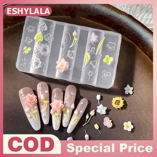 Silicone Nail Khuôn mẫu 3D Cánh hoa tái sử dụng cho trang trí móng tay nghệ thuật và sử dụng salon