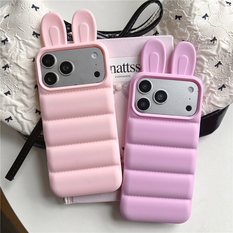 IPhone 17 Pro max Tai thỏ chất liệu TPU mờ IMD process phone case
