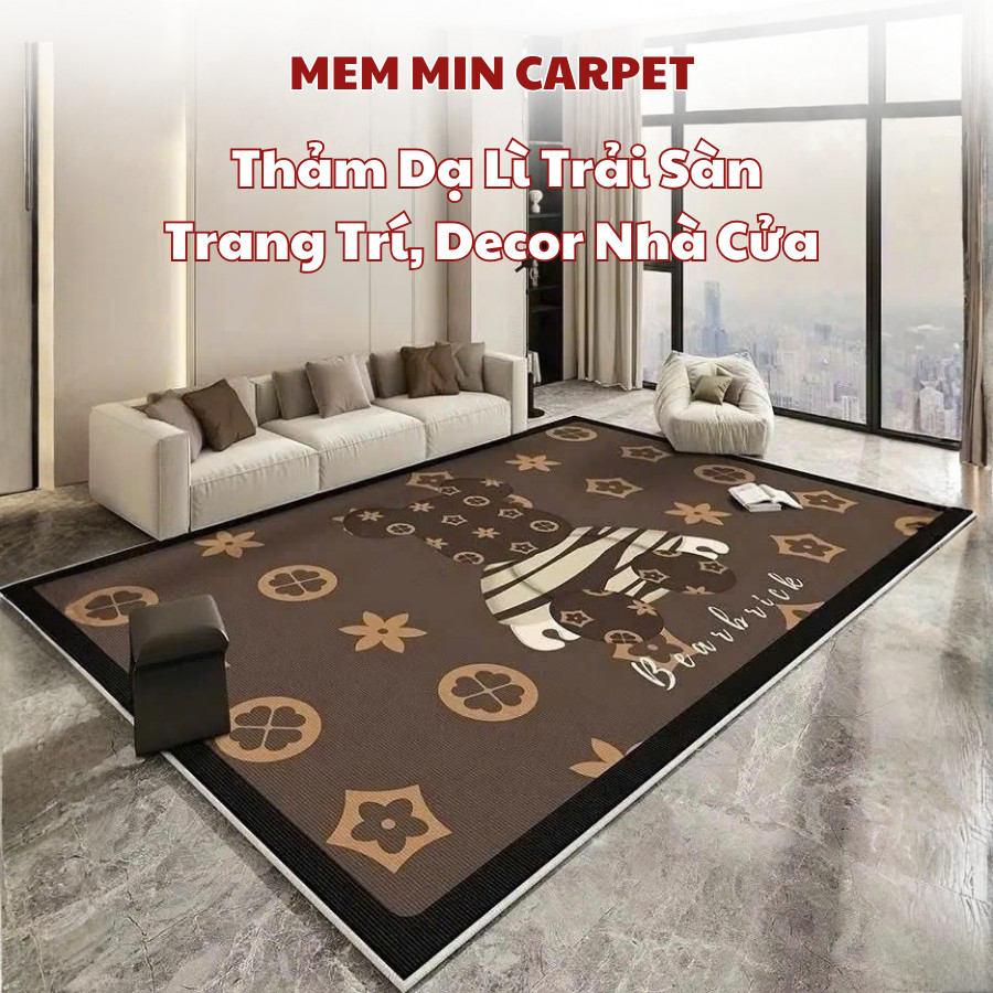Thảm Dạ Lì,Trải Sàn Trang Trí Phòng Khách.Thảm Chụp Hình Decor, Thảm Kích Thước 2mx3m, 1m6x2m- MemminCarrpet - THB14