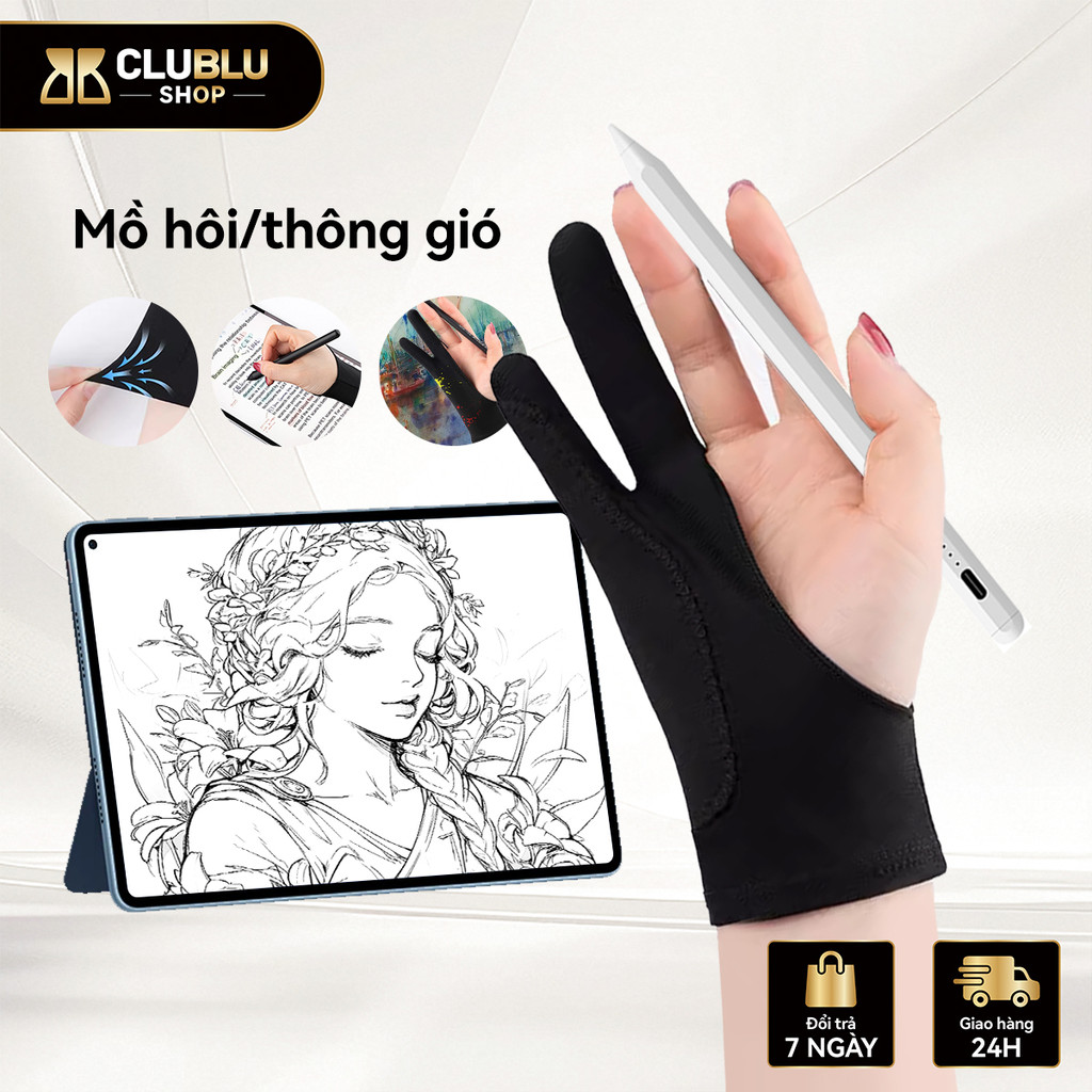 CLUBLU Gng Tay Vẽ Hoạ Sĩ H 2 Ngón Co Giãn Thoáng Khí Bảng Vẽ Điện Tử Tablet