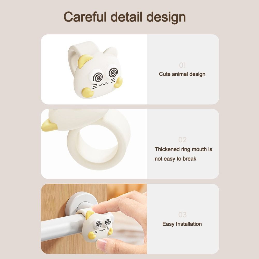 Tấm chắn tác động tay nắm cửa HOBBYIN, Nút chặn cửa chống sốc hoạt hình, Tấm bảo vệ tường im lặng không đục lỗ bằng silicon dễ thương để trang trí phòng ngủ