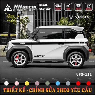 Tem dán xe VF3 - Decal dán xe VF3 MẪU TEM THỂ THAO CÁ TÍNH . 1 bộ dán 2 bên ( mẫu VF3 - 111 )