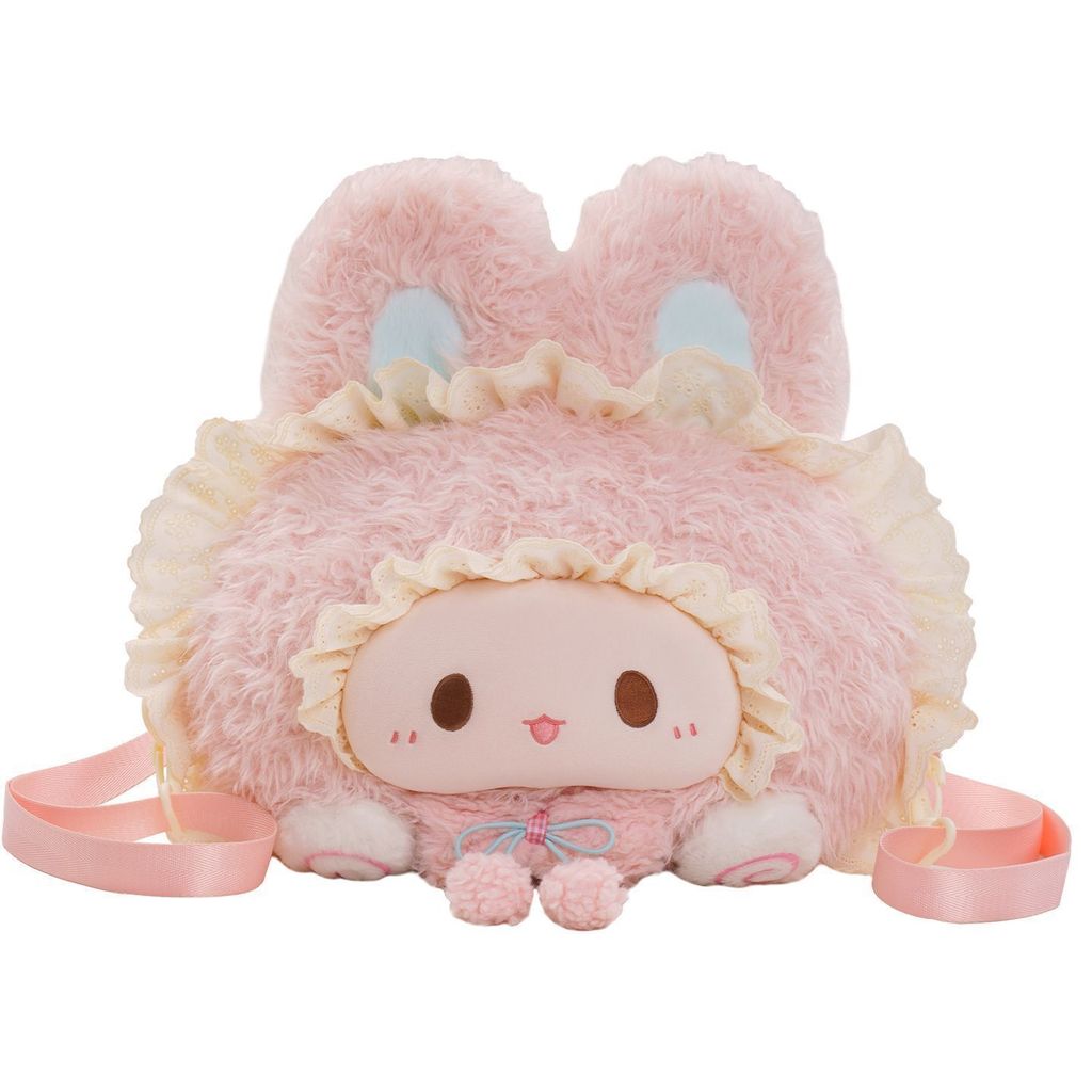 Ba lô búp bê sang trọng hình thỏ dễ thương - Túi đeo chéo mặt lớn Lolita cho mùa hè