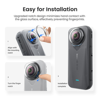 Dành cho Insta360 X4 Air, nắp ống kính có khóa bảo vệ, nắp ống kính bảo vệ ống kính thủy tinh có thể tháo rời, phụ kiện camera hành động