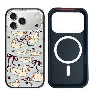 CASECASE X Bowtie Vịt Ốp Lưng Máy Ảnh Trắng Vòng Phiên Bản Mờ Đen Cứng Hút Từ Tính Tác Động Dành Cho Apple IPhone 13 14 15 16 17 Pro Max Air Plus Có Hộp