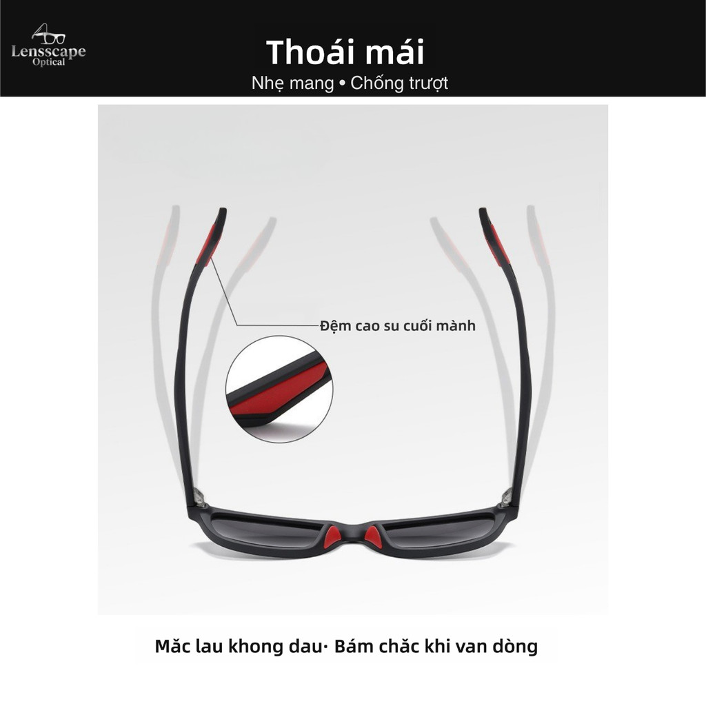 Kính râm phân cực UV400 lái xe nam – gọng TR90 nhẹ, tròng TAC giảm chói, form vuông