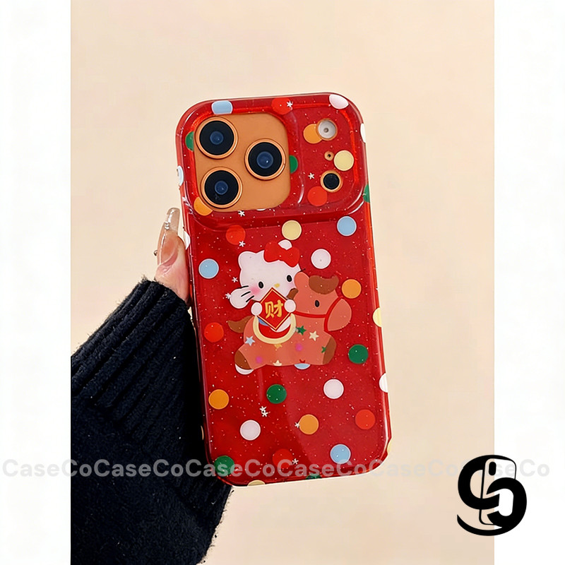 Ốp Lưng Cho Oppo A3Pro A3X A58 A60 A5i A16 A18 A7 A78 A17 A38 A54 Bìa Mềm Chú Ngựa Đỏ Năm Mới