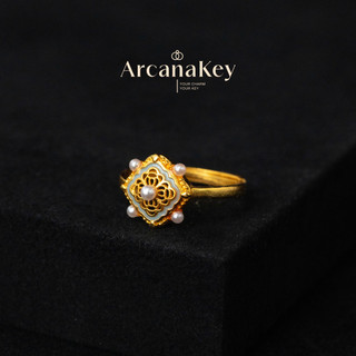 [COD] Nhẫn mở phong cách Baroque với hình dạng truyền cảm hứng Ruyi, thanh lịch bằng kim loại cổ điển [ArcanaKey]