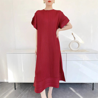 Váy Xếp Ly Miyake Mùa Hè Cho Nữ, Phong Cách Mới Với Thiết Kê Váy Xòe Tay Niche