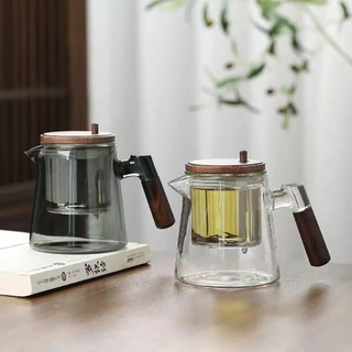 Nồi trà thủy tinh Borosilicate 650ml - Tách trà một chạm để pha tại nhà