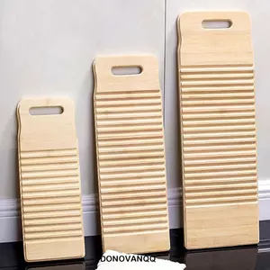 DONOVANQQ Washboard Hướng dẫn sử dụng thân thiện với môi trường Tre dày chống trượt Bảng giặt di động