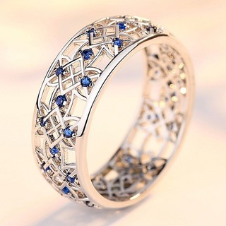 Sản phẩm mới Tinh tế Nhẫn Zircon dát siêu nhỏ Nhẫn cặp đôi hoa rỗng tinh tế Thay đổi sang PDT5