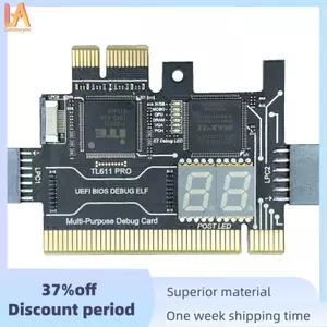 Thẻ chẩn đoán TL611 PRO, Thẻ chẩn đoán Pcie cho bo mạch chủ Pci để bàn cho máy tính để bàn và máy tính xách tay (Đen)