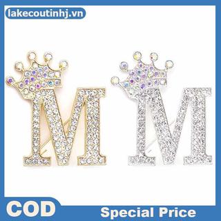 Vương miện thời trang 26 chữ cái từ A đến Z, pha lê kim cương giả, phù hợp làm trang sức cho váy cưới và áo cổ pin