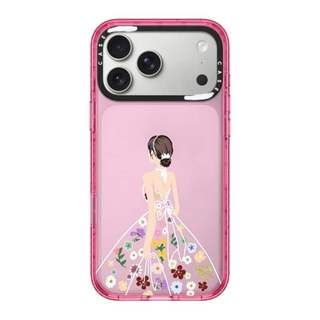 CASECASE X Váy Hoa Cô Gái Màu Hồng Fizz Trong Suốt Cứng Từ Hút Tác Động Dành Cho Apple IPhone 12 13 14 15 16 17 Pro Max Air Plus Có Hộp
