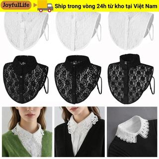 Khăn Choàng Quấn Cổ Ren Trắng Đen Joyfullife - Phụ Kiện Thời Trang Dễ Tháo Rời Cho Nữ Và Bé Gái
