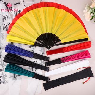< zhuliye789 > Võ thuật Trung Quốc Kung Fu Fan Tai Chi Dance Fan Quạt gấp sân khấu bằng nhựa Quạt màu trơn Chống đỡ ảnh