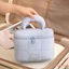 Dây Kéo Túi Trang Điểm Thời Trang Quilted Túi Đựng Mỹ Phẩm Di Động Túi Ly Hợp Quà Sinh Nhật Cho Nữ Bé Gái