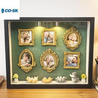 COUTR DIY Cat Mini Museum Silhouette Box, Familyand Cat Memory Photo Display Case Frame Silhouette Box có đèn VN