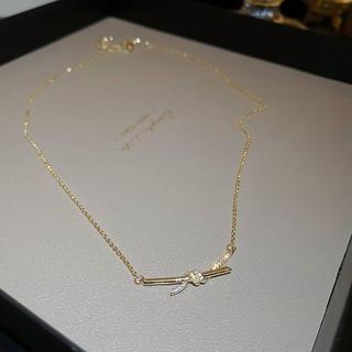 18K mạ vàng Vòng cổ mặt dây Zircon thắt nút ánh sáng sang trọng tối giản cho nữ Dainty thanh lịch thời trang phụ kiện hàng ngày