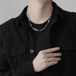 Phụ kiện thời trang nam mới về: Vòng cổ kim loại bạc phong cách Möbius bằng thép titan tối giản và tinh tế