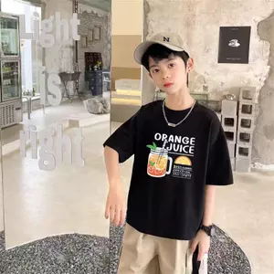 Áo Thun Dành Cho Bé, Trà Chanh In, Dáng Rộng, Dễ Phối, Phong Cách Hàn Quốc
