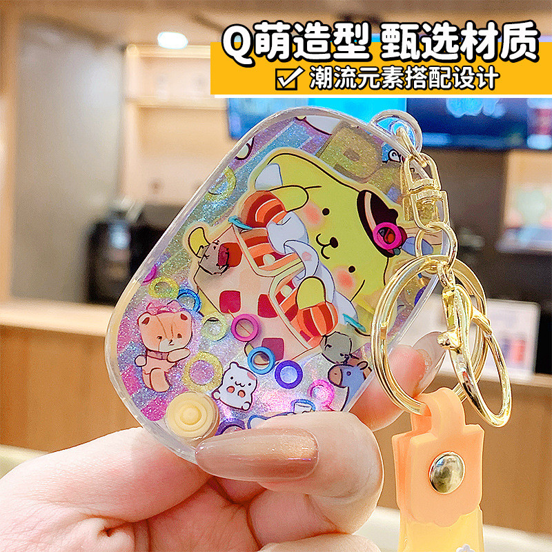 Hoạt Hình Sanrio Máy Nước Nút Đôi Móc Khóa Mặt Dây Chuyền Kuromi Cinnamoroll Sang Trọng Mặt Dây Chuyền Nhỏ